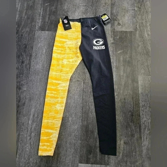 NWT NFL Green Bay Packers Green/Gold Leggings Sz Small - Picture 1 of 8